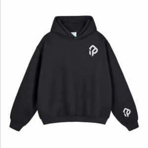 Black Embroidered Hoodie